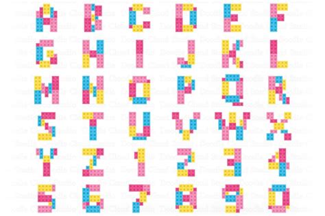 Download Free Girly Building Blocks Alphabet and Numbers SVG. Easy Edite