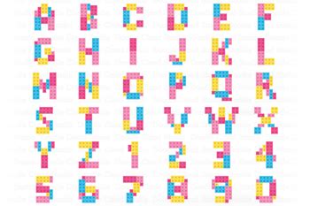 Download Free Girly Building Blocks Alphabet and Numbers SVG. Images