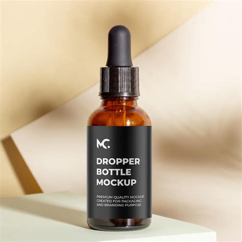 Download Free Glass Dropper Bottle Mockup PSD Generator PSD Files