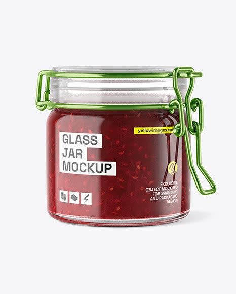 Download Free Glass Jar With Raspberry Jam Mockup PSD Object Mockups Free PSD Mockups