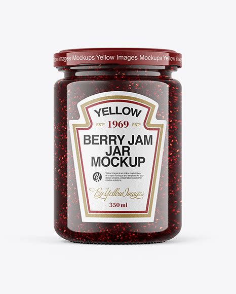 Download Free Glass Jar With Raspberry Jam Mockup PSD PSD Yellowimages PSD Files
