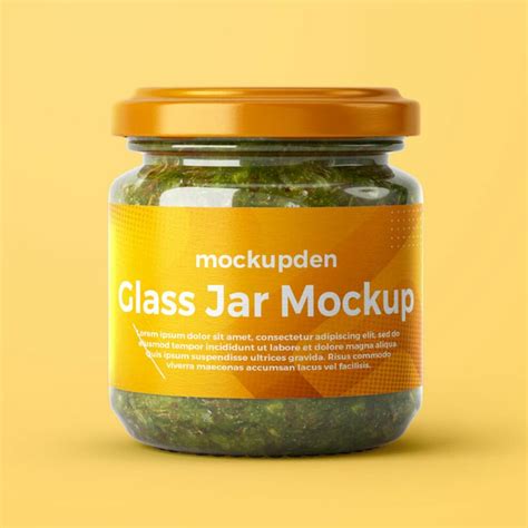 Download Free Glass Jar With Tea Mockup PSD Generator