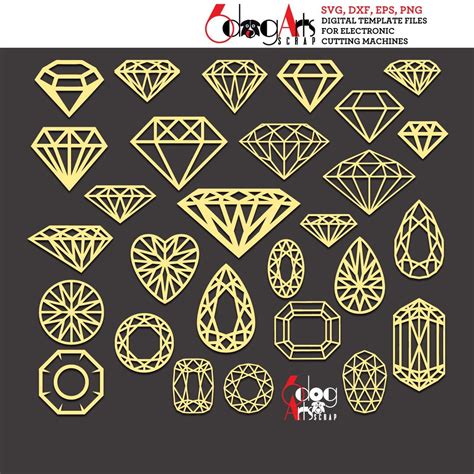 Download Free Glitter Diamonds Clipart Files DXF Files