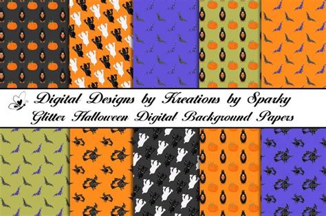 Download Free Glitter Halloween Pattern Digital Background Papers Commercial Use DXF Files
