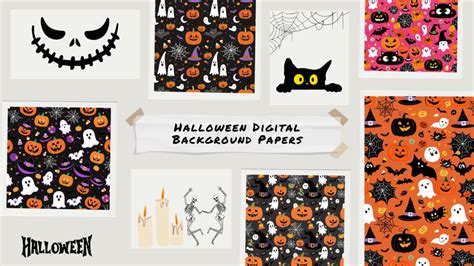 Download Free Glitter Halloween Pattern Digital Background Papers Files For Crafts
