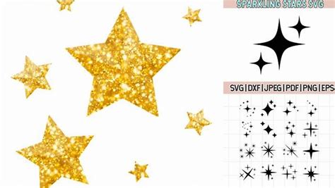 Download Free Glitter Stars Clipart Files DXF Files