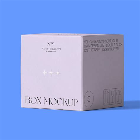 Download Free Glossy Box Mockup - Front View PSD Generator