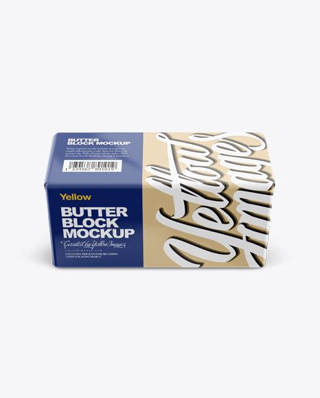 Download Free Glossy Butter Block Mockup PSD Generator