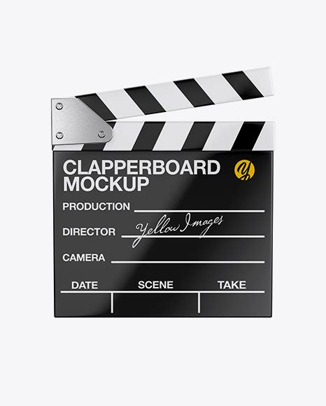 Download Free Glossy Clapperboard Mockup - Front View PSD Generator