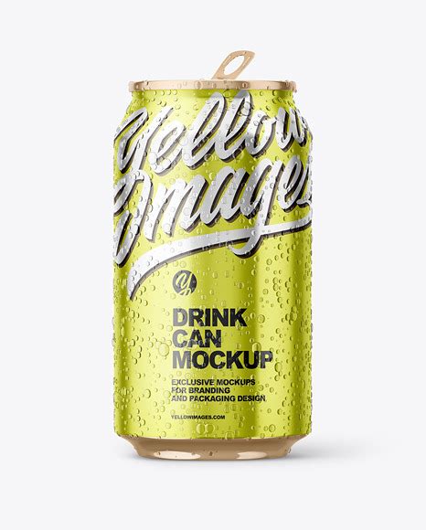 Download Free Glossy Metallic Aluminium Can with Drops Mockup PSD PSD Yellowimages PSD Files
