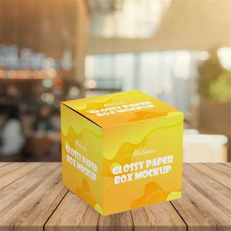 Download Free Glossy Paper Box Mockup PSD Placeit