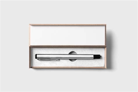Download Free Glossy Pen in Box Mockup PSD TIFF Files PSD Files