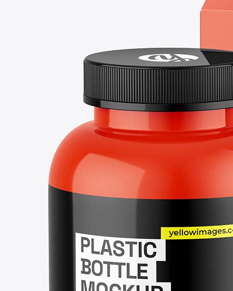 Download Free Glossy Plastic Bottle with Box Mockup PSD Generator PSD Files