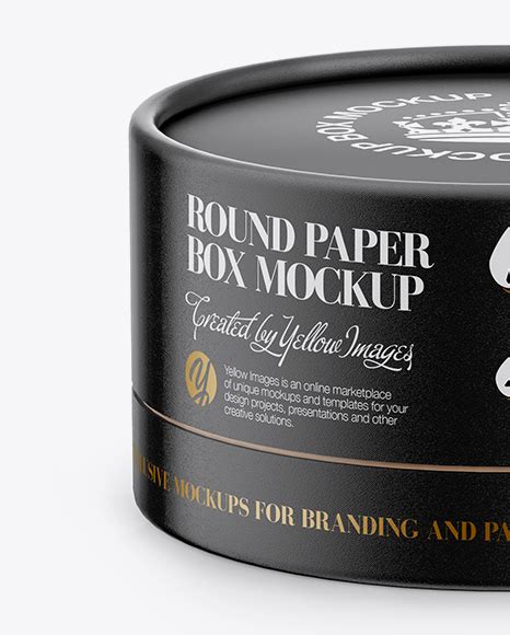 Download Free Glossy Round Paper Box Mockup - Front View PSD Generator