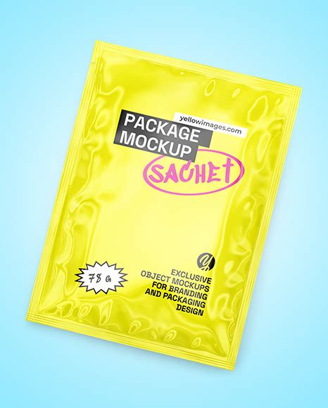 Download Free Glossy Sachet Mockup PSD PSD Yellowimages PSD Files
