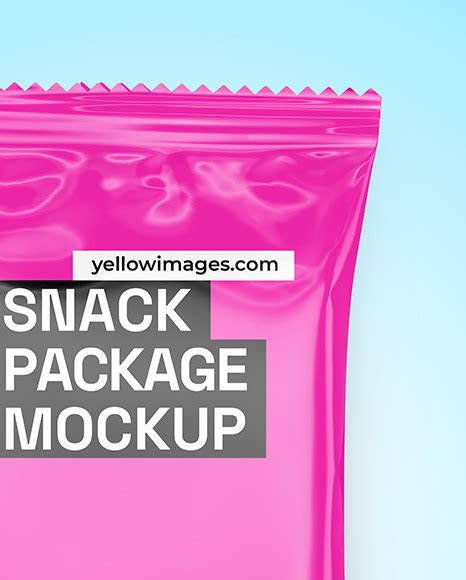 Download Free Glossy Snack Package Mockup - Back View PSD Generator