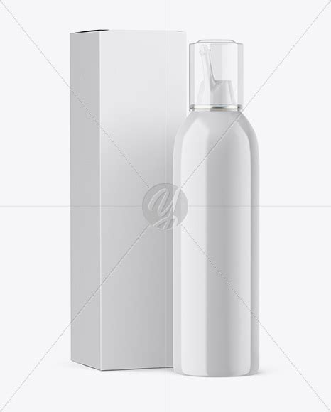 Download Free Glossy Sprayer With Paper Box Mockup PSD Generator