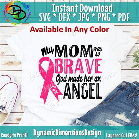 Download Free God Made her an Angel svg, My Mom, Brave svg, Fight for a Curesvg, P Commercial Use For Crafts