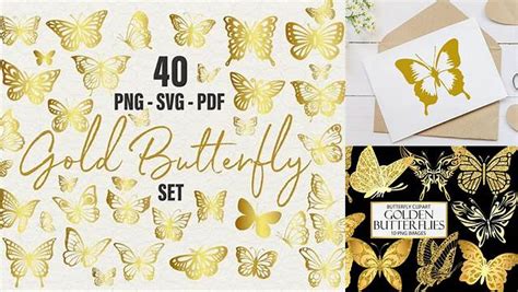 Download Free Gold Butterfly Clipart DXF Files