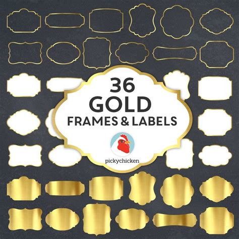 Download Free Gold Digital Frames Clipart Commercial Use DXF Files