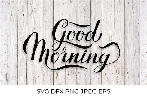 Download Free Good Morning calligraphy lettering Commercial Use DXF Files