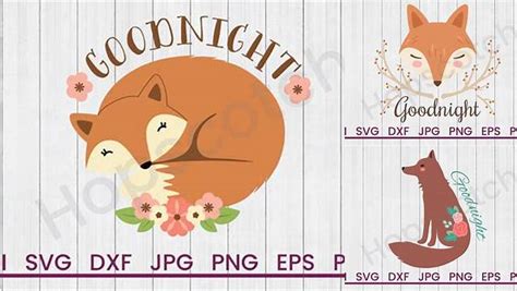 Download Free Goodnight Fox - SVG File, DXF File Silhouette For Crafts