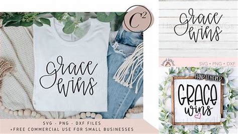 Download Free Grace Wins - Hand Lettered SVG Cut Files