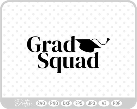 Download Free Grad Squad SVG Cut File Silhouette DXF Files