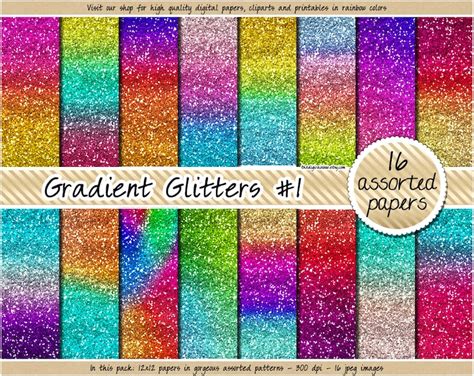 Download Free Gradient Glitter Digital Paper DXF Files