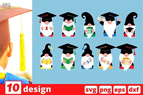 Download Free Graduation Gnome SVG Bundle For Cricut