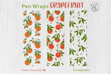 Download Free Grapefruit Orange Pen Wraps PNG File Set Commercial Use Free PSD Mockups