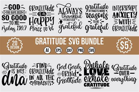 Download Free Gratitude SVG Bundle | Thankful SVG Cut Files Files