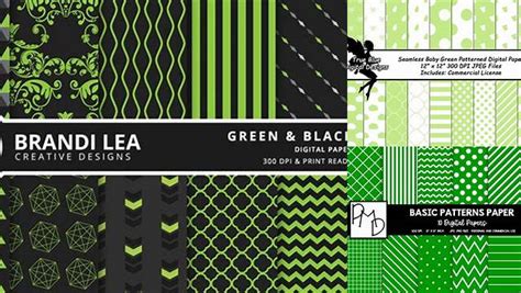 Download Free Green and Black Patterned Digital Paper DXF Files