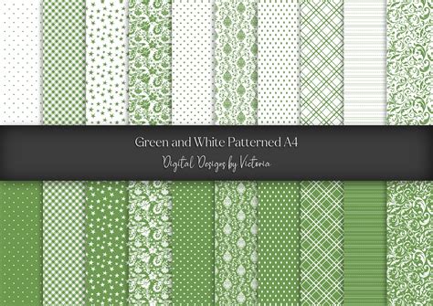 Download Free Green and Black Patterned Digital Paper For Crafts