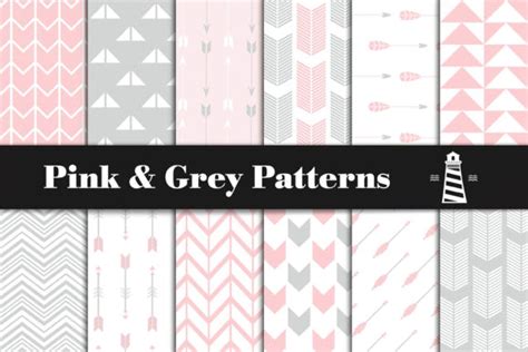 Download Free Grey And Pink Arrow Patterns For Crafts