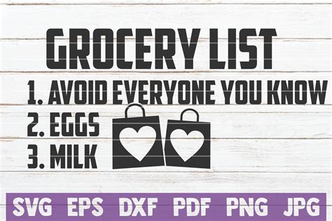 Download Free Grocery List SVG Cut File Files For Crafts