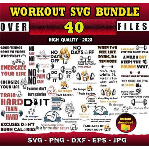 Download Free Gym SVG Bundle, DXF File, Cuttable File Commercial Use DXF Files