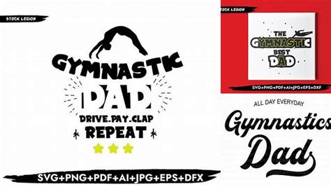 Download Free Gymnastic Dad Blue SVG Printable