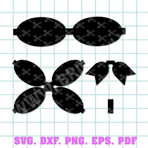 Download Free Hair bow template SVG, DXF, PDF with DIY tutorial DXF Files