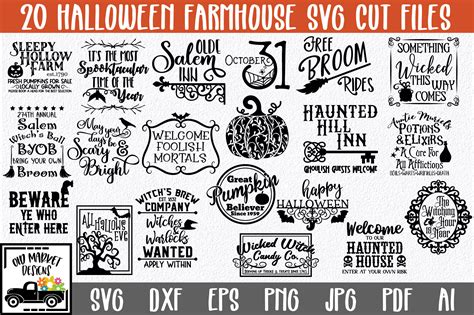 Download Free Halloween Bundle with 20 SVG Cut Files DXF Files