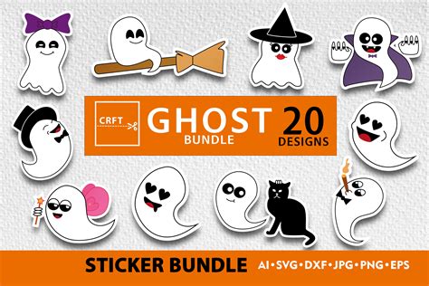 Download Free Halloween Ghosts Bundle For Crafts