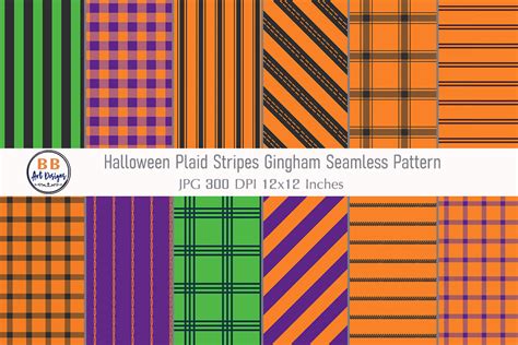 Download Free Halloween Gingham Pattern Backgrounds For Crafts