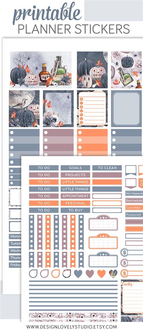 Download Free Halloween MINI Happy Planner Stickers DXF Files