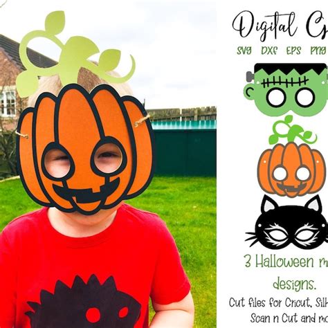 Download Free Halloween Masks SVG 4 DXF Files