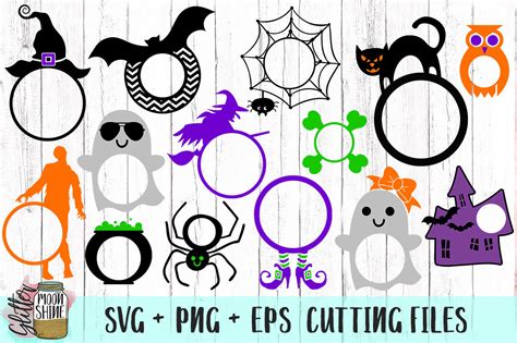 Download Free Halloween Monogram Frame Bundle SVG PNG EPS Cutting Files Files