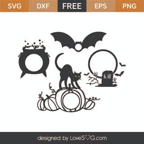 Download Free Halloween Monogram Frames Files Free PSD Mockups