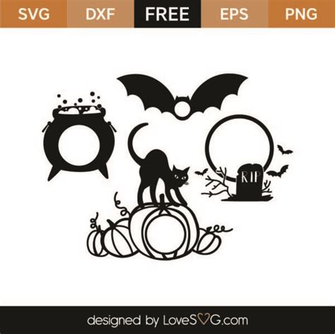 Download Free Halloween Monogram Frames For Crafts