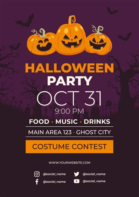 Download Free Halloween Party - Printable Party Poster Files DXF Files