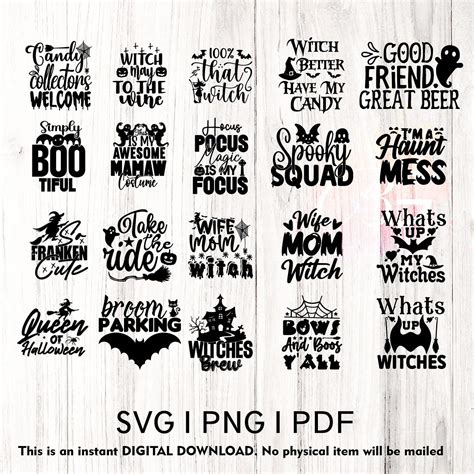 Download Free Halloween Quote SVG Bundle Commercial Use DXF Files