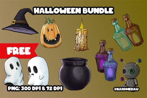Download Free Halloween bundle with 100  elements Commercial Use Free PSD Mockups